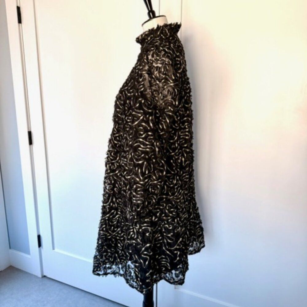 Tuckernuck Nightly Organza Black Gold Palmerston Dress Size Large - Picture 4 of 7